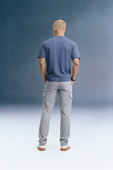 Grey Mid Rise Regular Fit 6 pocket Men's Cargo
