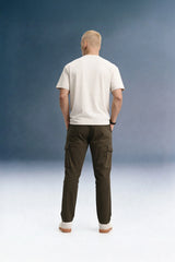 Olive Mid Rise Regular Fit Men's Cargo