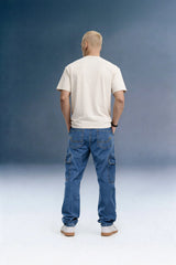 Blue Cargo Jeans For Men - Mid Rise Relaxed Fit