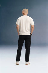 Black Mid Rise Regular Fit Men's Cargo