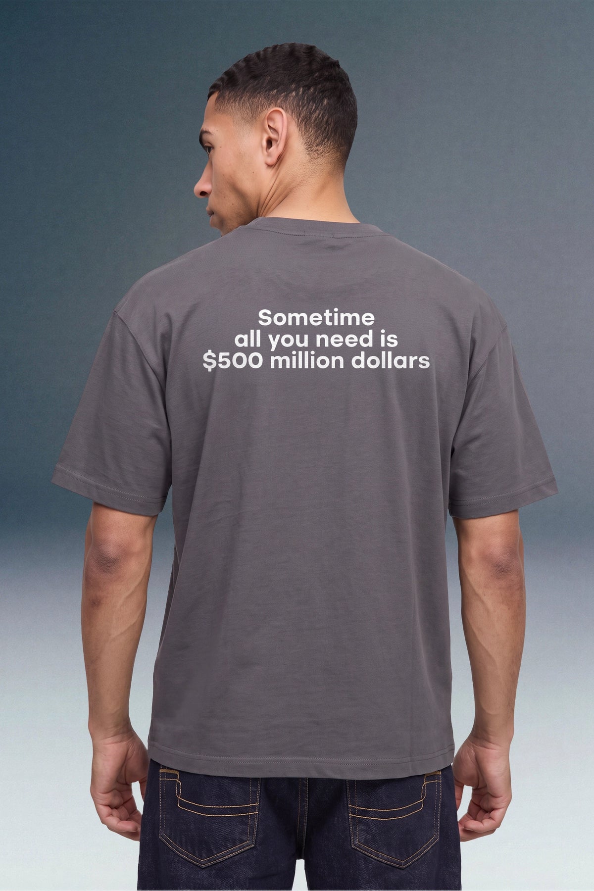 Million Dollars grey Oversized T-shirt