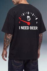 I Need Beer Black Oversized T-shirt