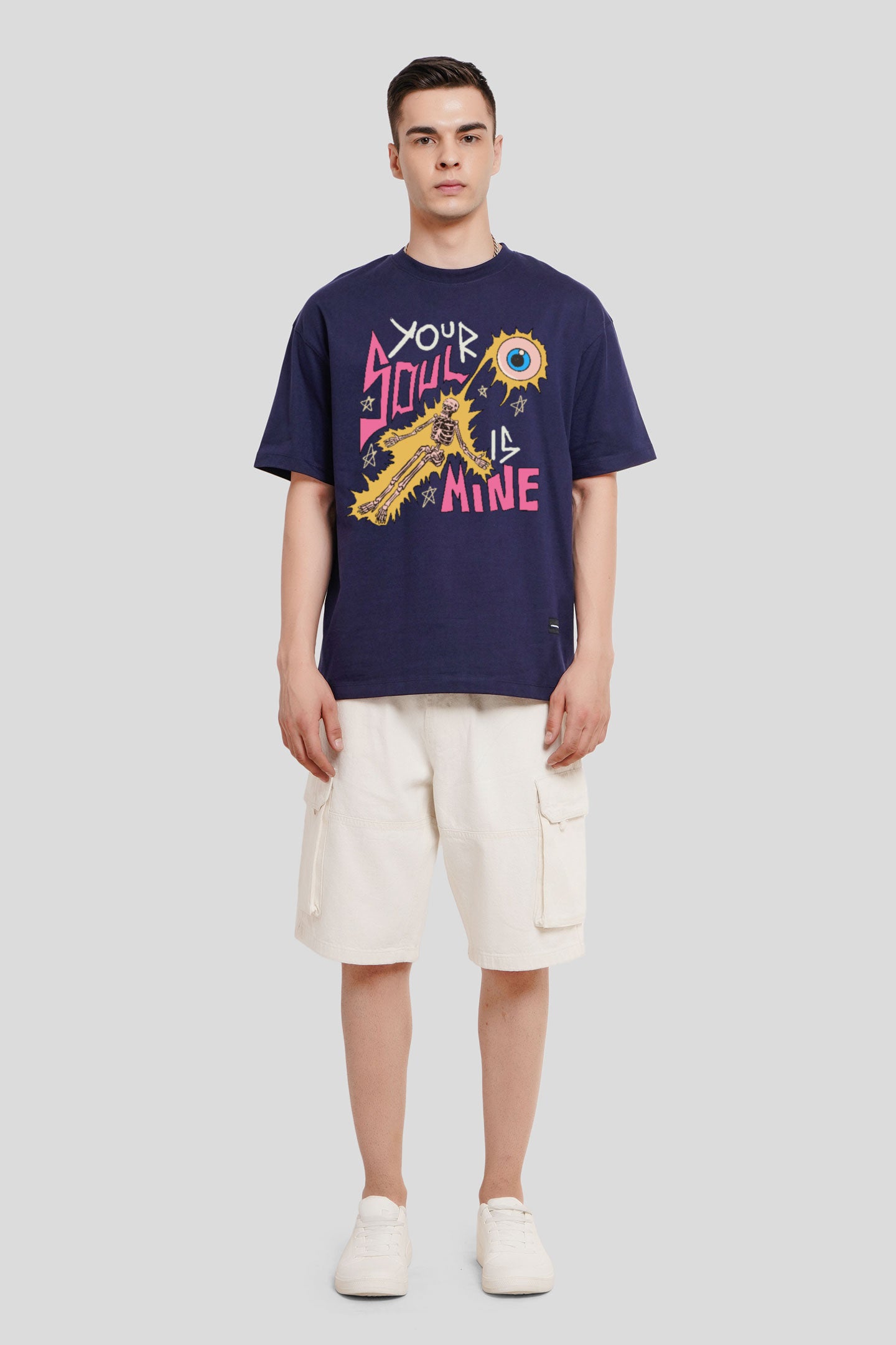 Your Soul Is Mine Navy Blue Printed T-Shirt
