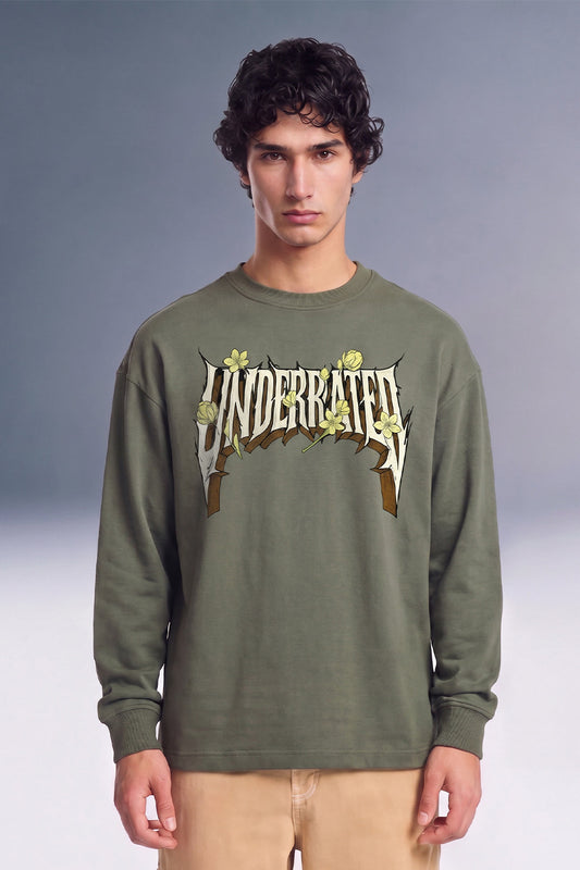 Bloom Olive Oversized Long Sleeve T-shirt
