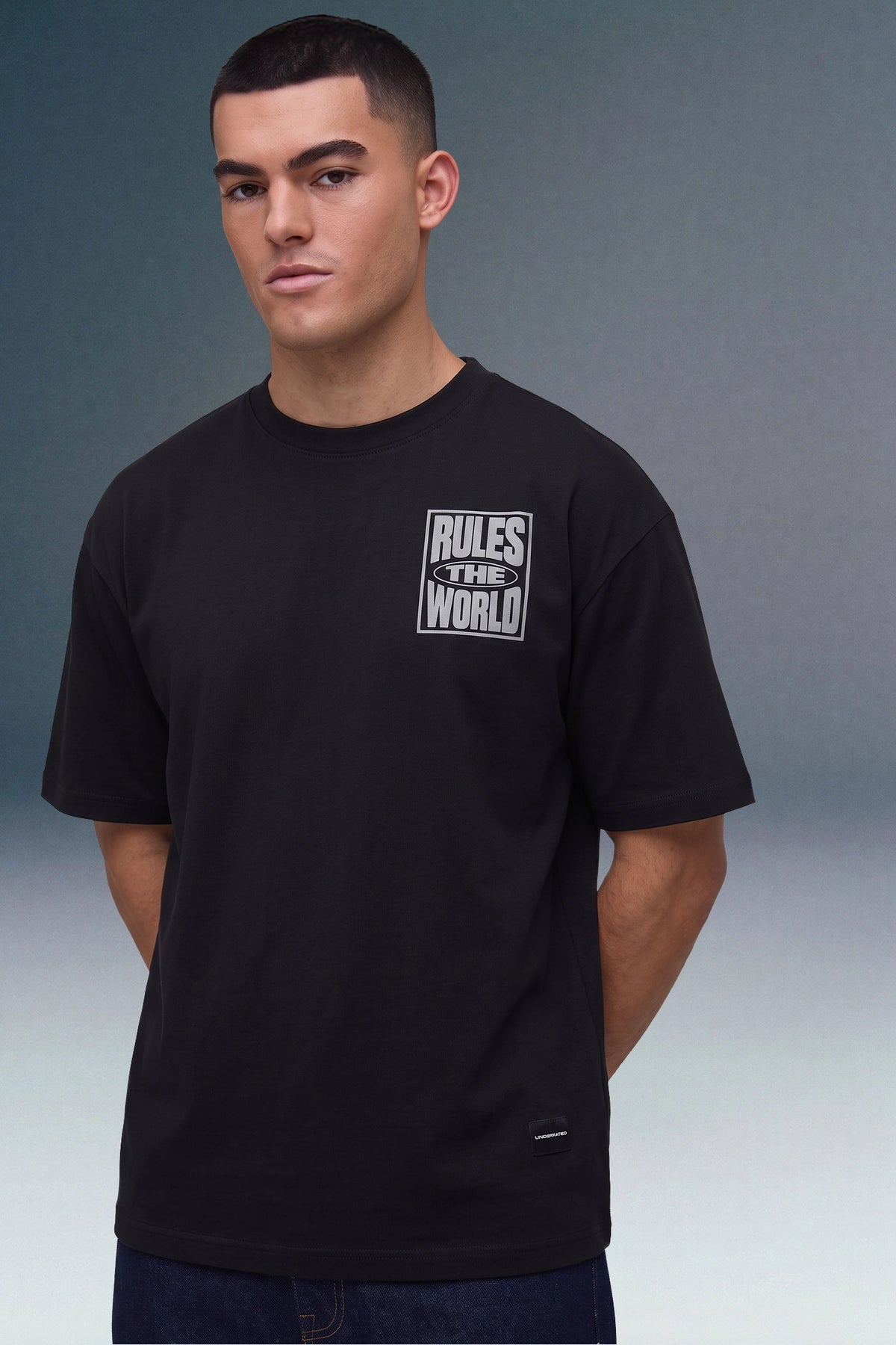 Rules The World Black Oversized T-shirt