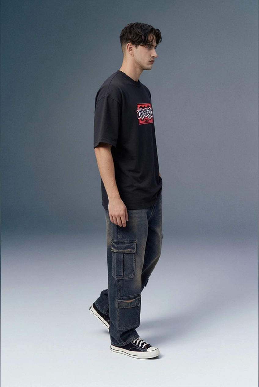 Underrated Graffiti Black Oversized T-shirt