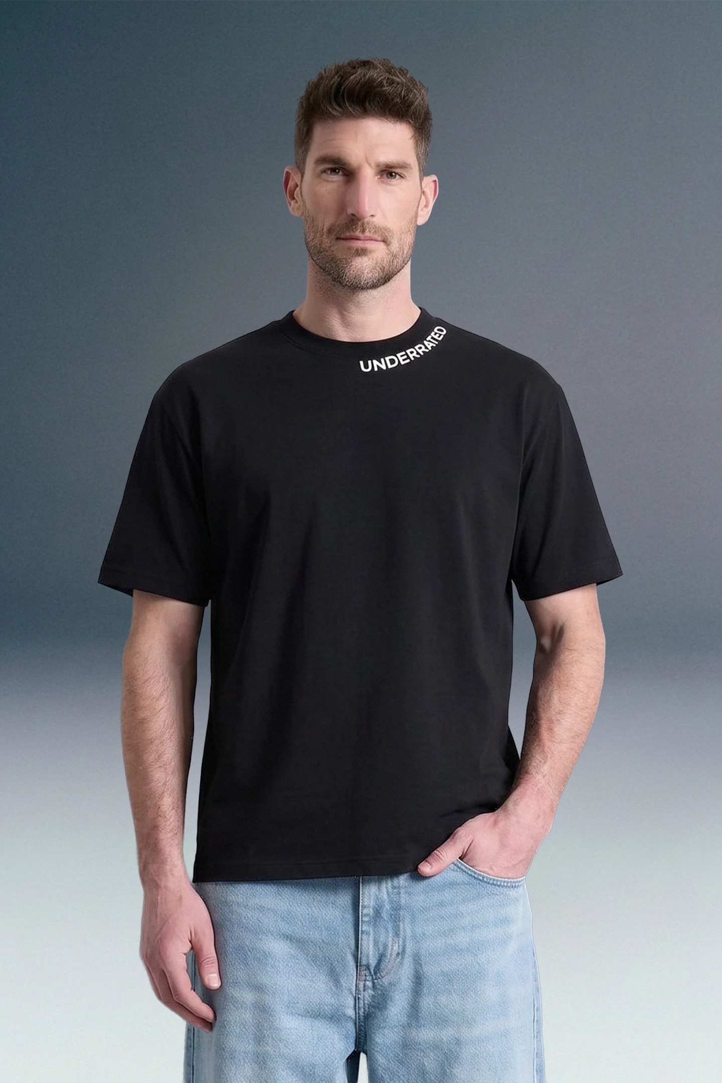 Underrated Curve Black Regular Fit T-shirt