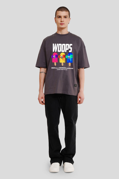 Woops Dark Grey Printed T-Shirt