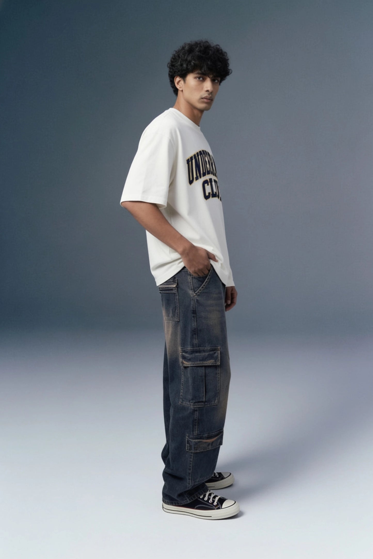 Underrated Varsity White Oversized T-shirt