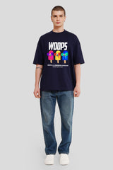 Woops Navy Blue Printed T-Shirt