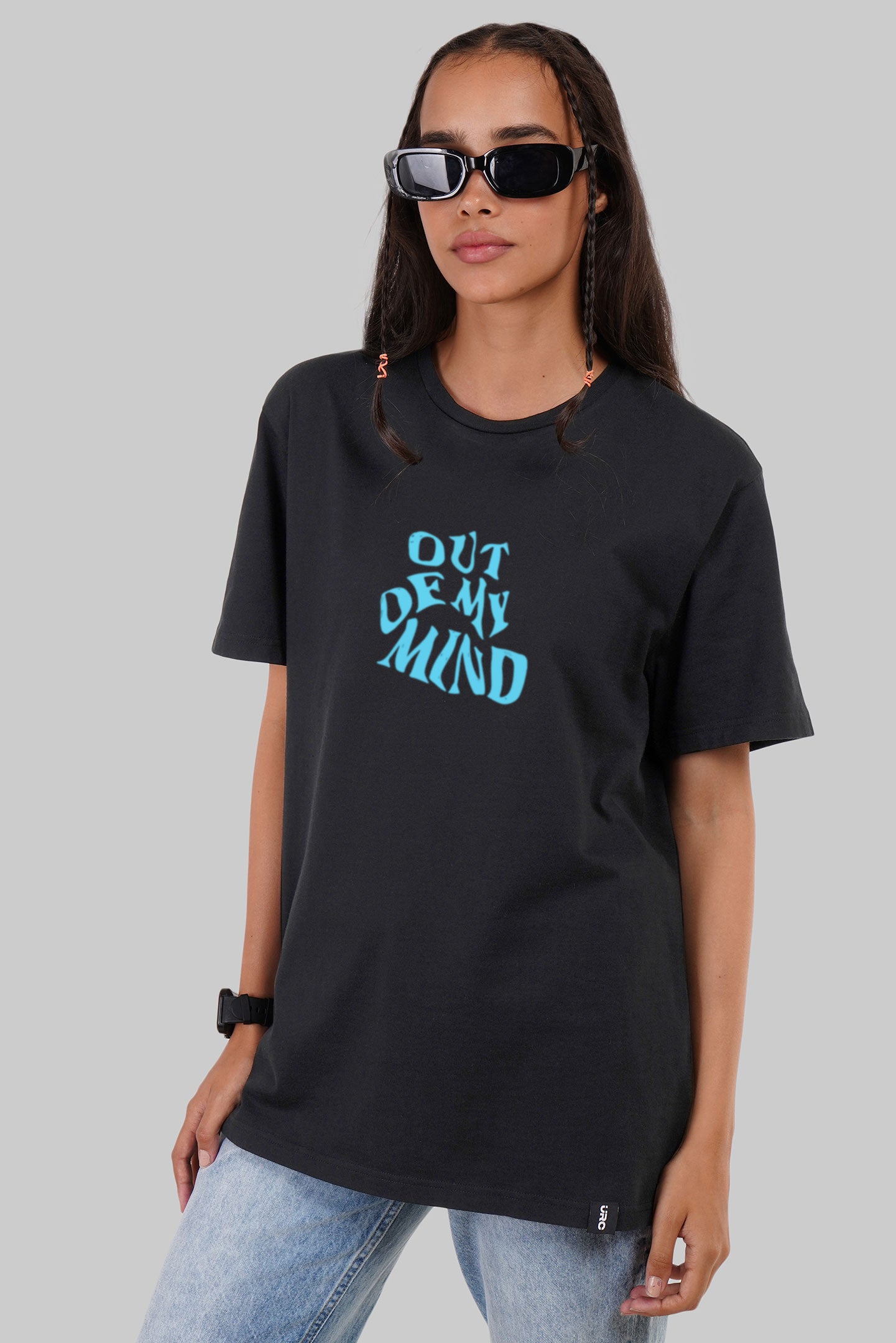 Out Of Mind Black Boyfriend Fit T-Shirt Women