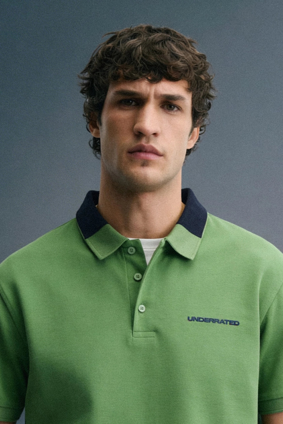 Green Contrast Collar Polo T-Shirt