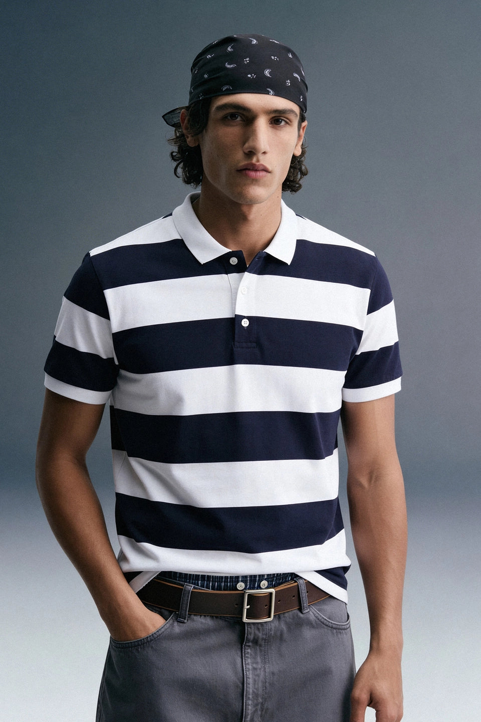Navy Blue Rugby Polo T-Shirt
