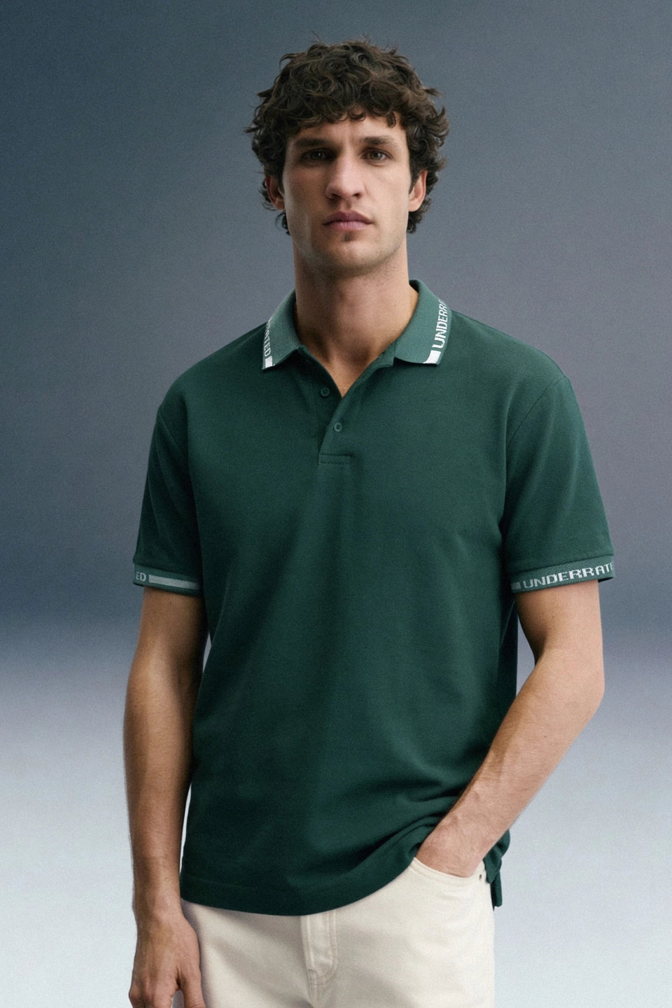 Green Logo Print Polo T-Shirt