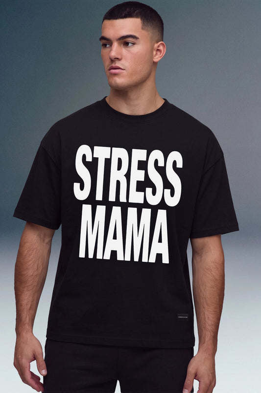 Stress Mama Black Oversized Fit T-shirt