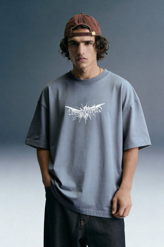 URC Splashed Blue Oversized T-shirt Men