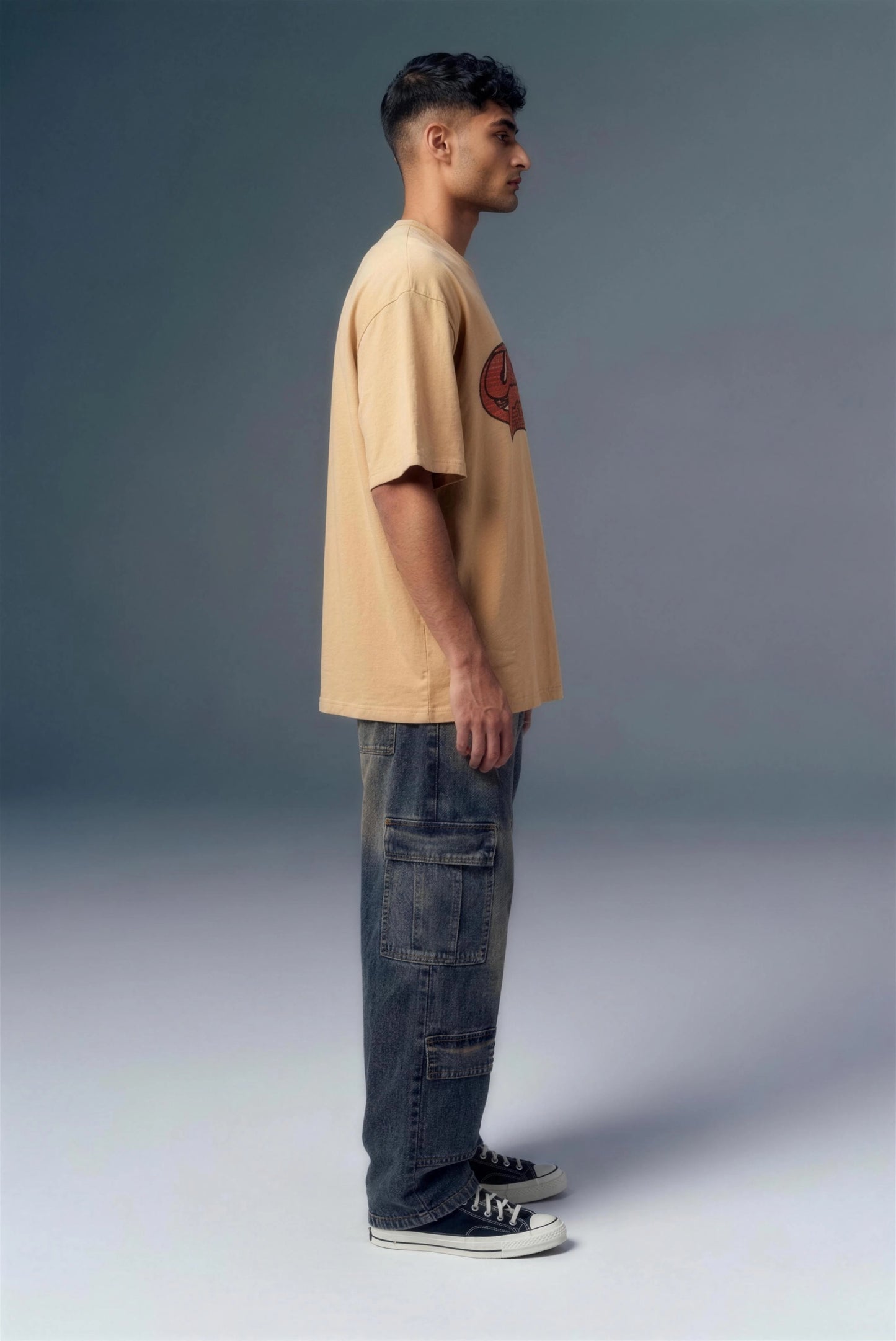 Underrated Comic Beige Oversized T-shirt