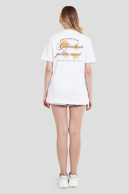 Cafe Underrated Club White Boyfriend Fit T-Shirt Women Pic 1