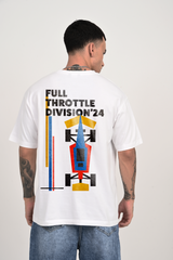 Full Throttle White Overized T-shirt Men