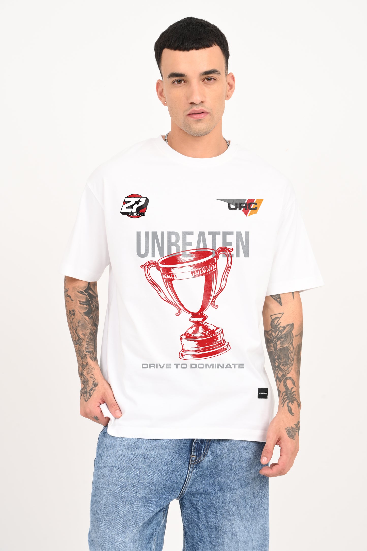 Unbeaten White Oversized T-shirt Men