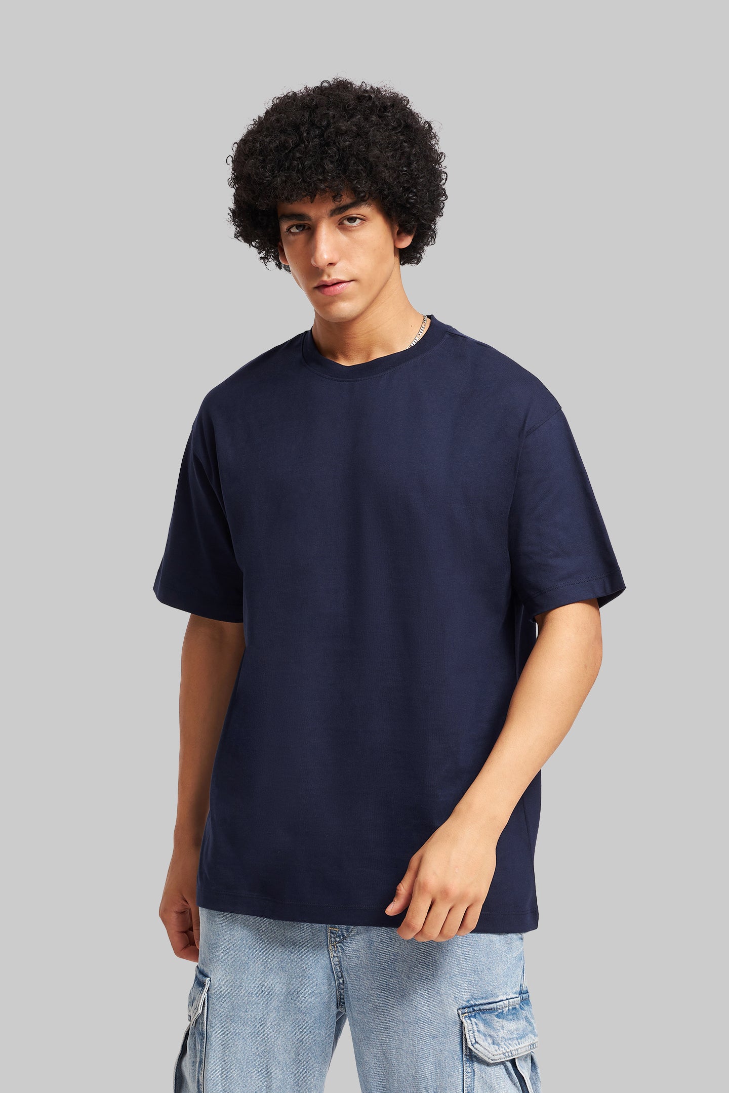 Pack of 4 Oversized T-shirts - Grey/Black/Navy/White
