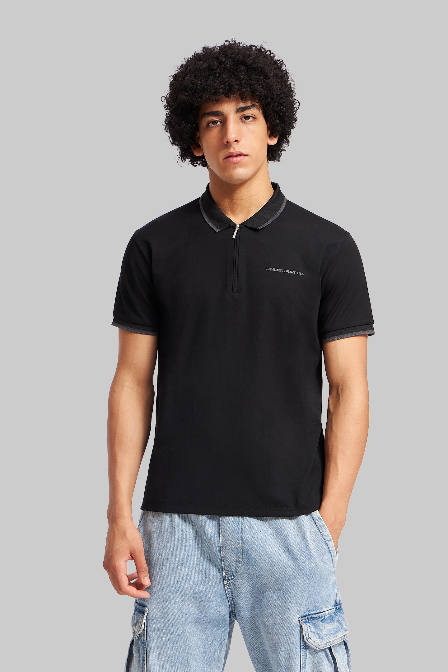 Men's Polo Neck T-shirt Combo - Pack of 2 Black and White