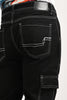 Black Cargo Jeans For Men - Mid Rise Regular Fit Pic 8