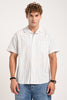 White Striped Cuban Collar Shirt Pic 4