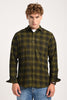 Olive Green Plaid Check Shirt Pic 3