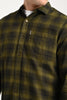 Olive Green Plaid Check Shirt Pic 6
