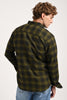 Olive Green Plaid Check Shirt Pic 4