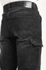Black Cargo Jeans For Men - Mid Rise Relaxed Fit Pic 7