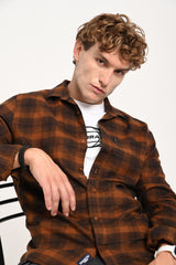 Brown Plaid Check Shirt Pic 4