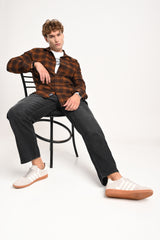 Brown Plaid Check Shirt Pic 6