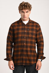Brown Plaid Check Shirt Pic 1
