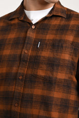 Brown Plaid Check Shirt Pic 7
