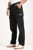 Jet Black Cargo Jeans For men - Mid Rise Relaxed Fit Pic 5