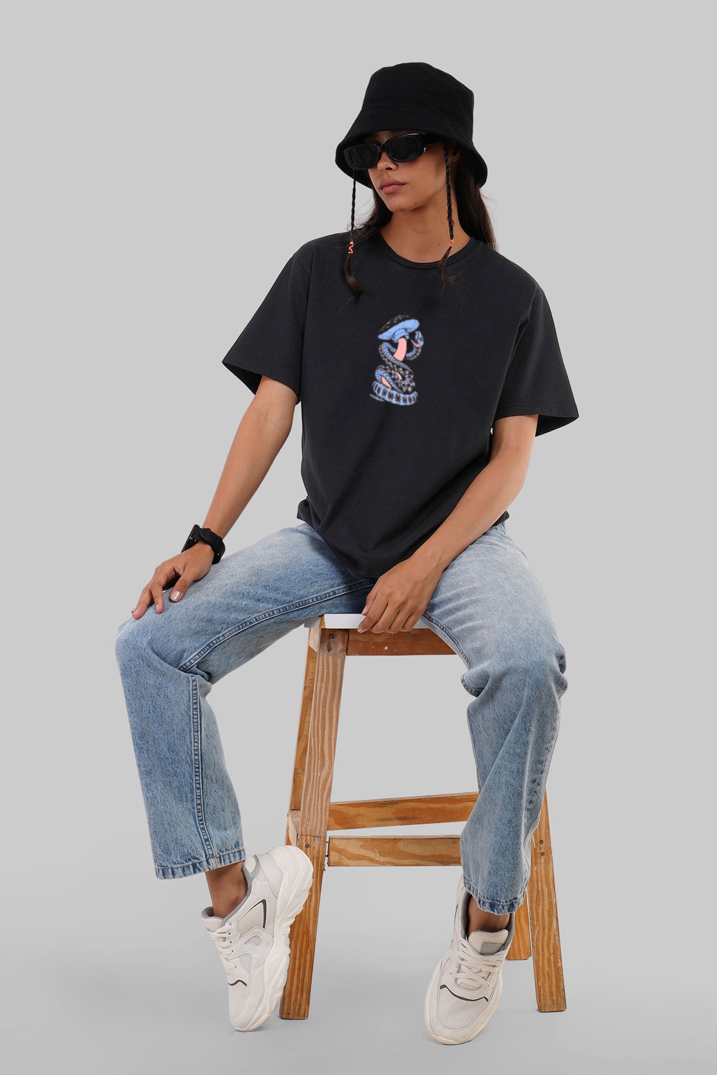 Snakeshroom Black Boyfriend Fit T-Shirt Women