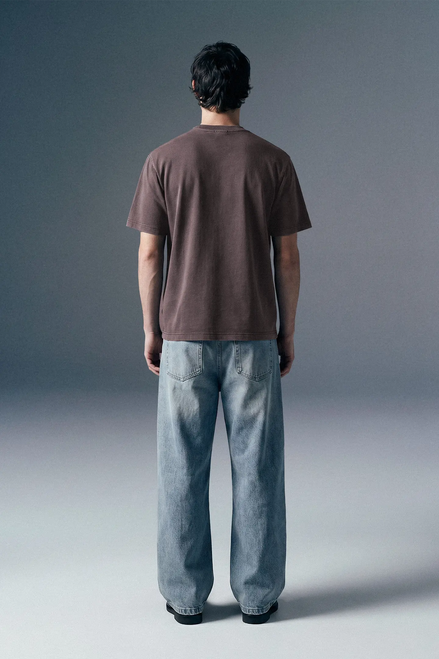 Underrated Curve Acid Wash Grey Regular Fit T-shirt