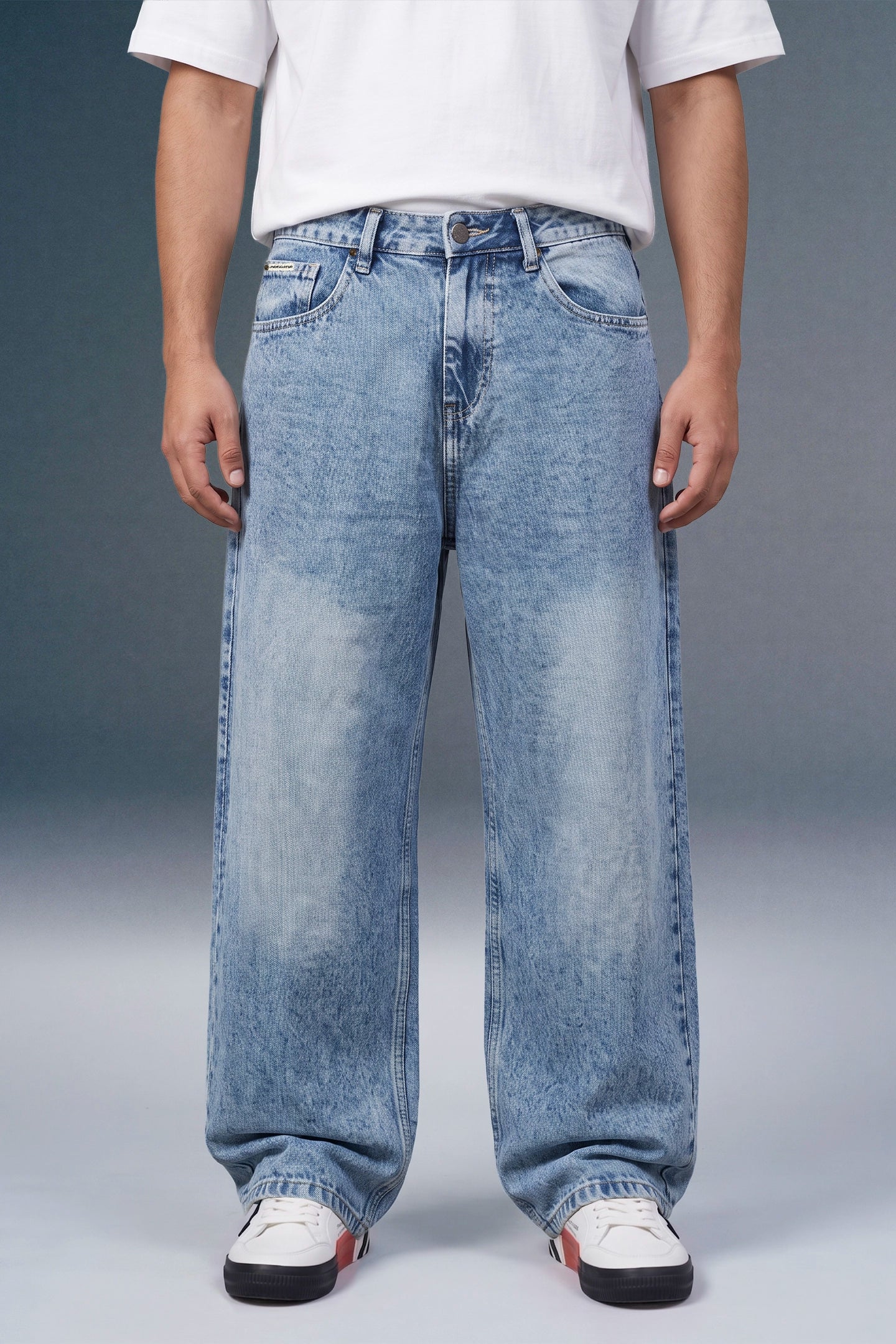 Light Wash Indigo Baggy Fit Jeans