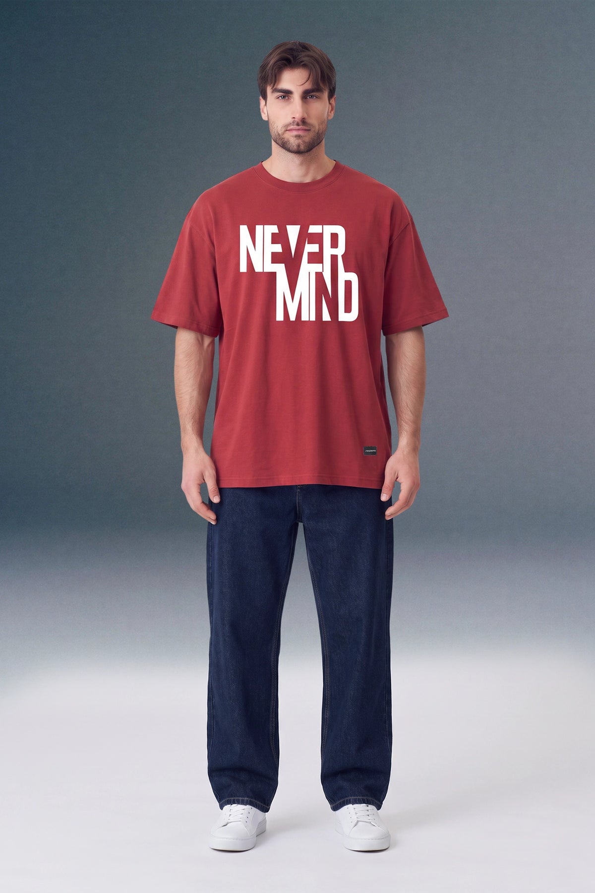 Never Mind Red Oversized Fit T-shirt