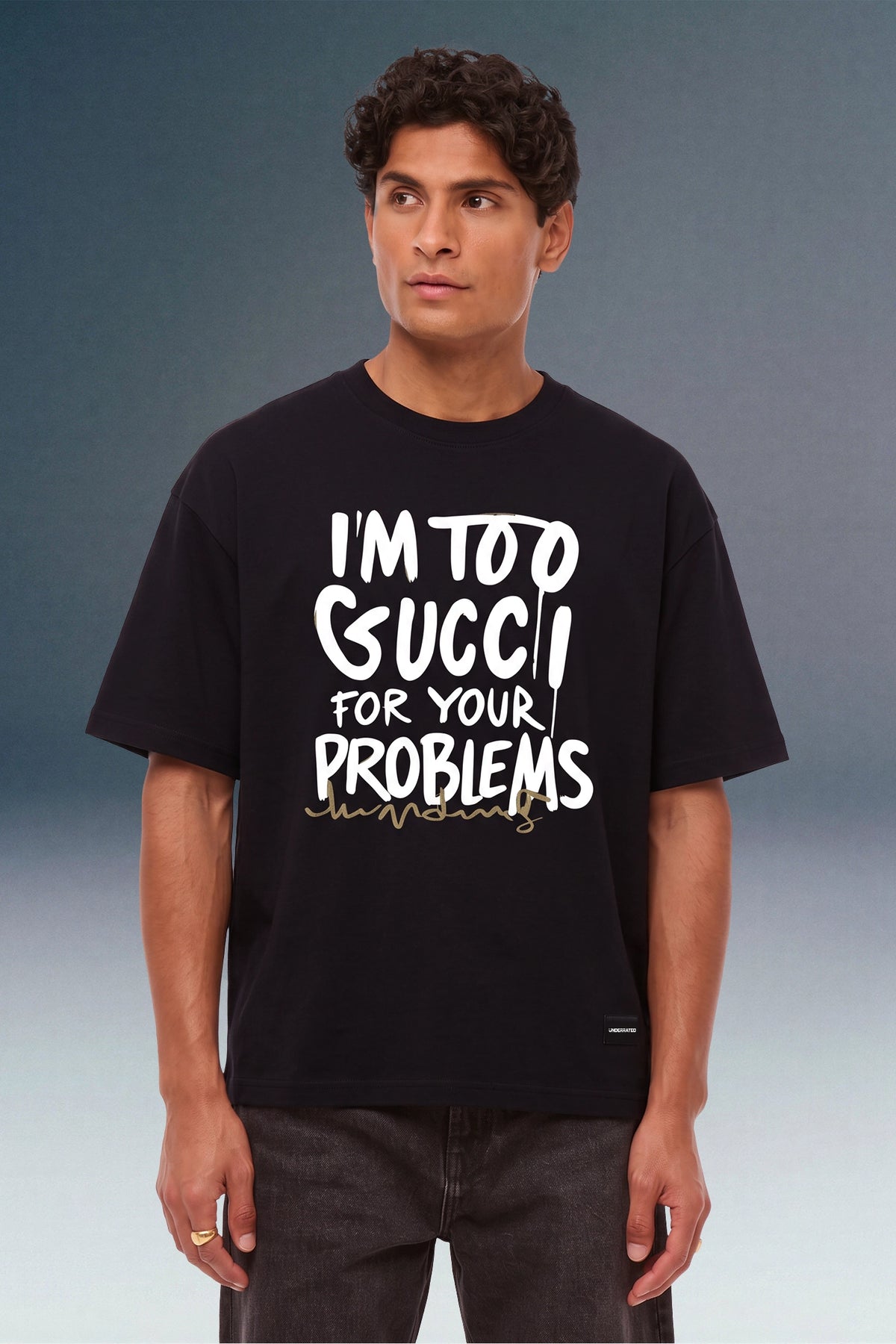 I'm Too Gucci Black Oversized T-shirt