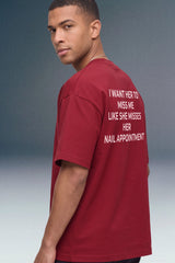 Miss Nail Appointment Red Oversized T-shirt