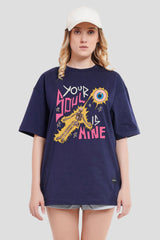 Your Soul Is Mine Navy Blue Printed T-Shirt