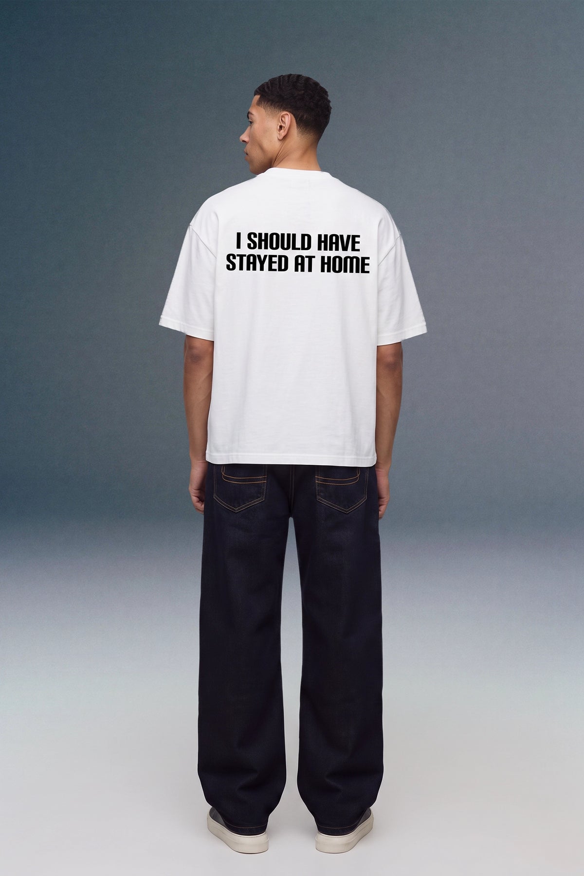 Stayed Home White Oversized T-shirt