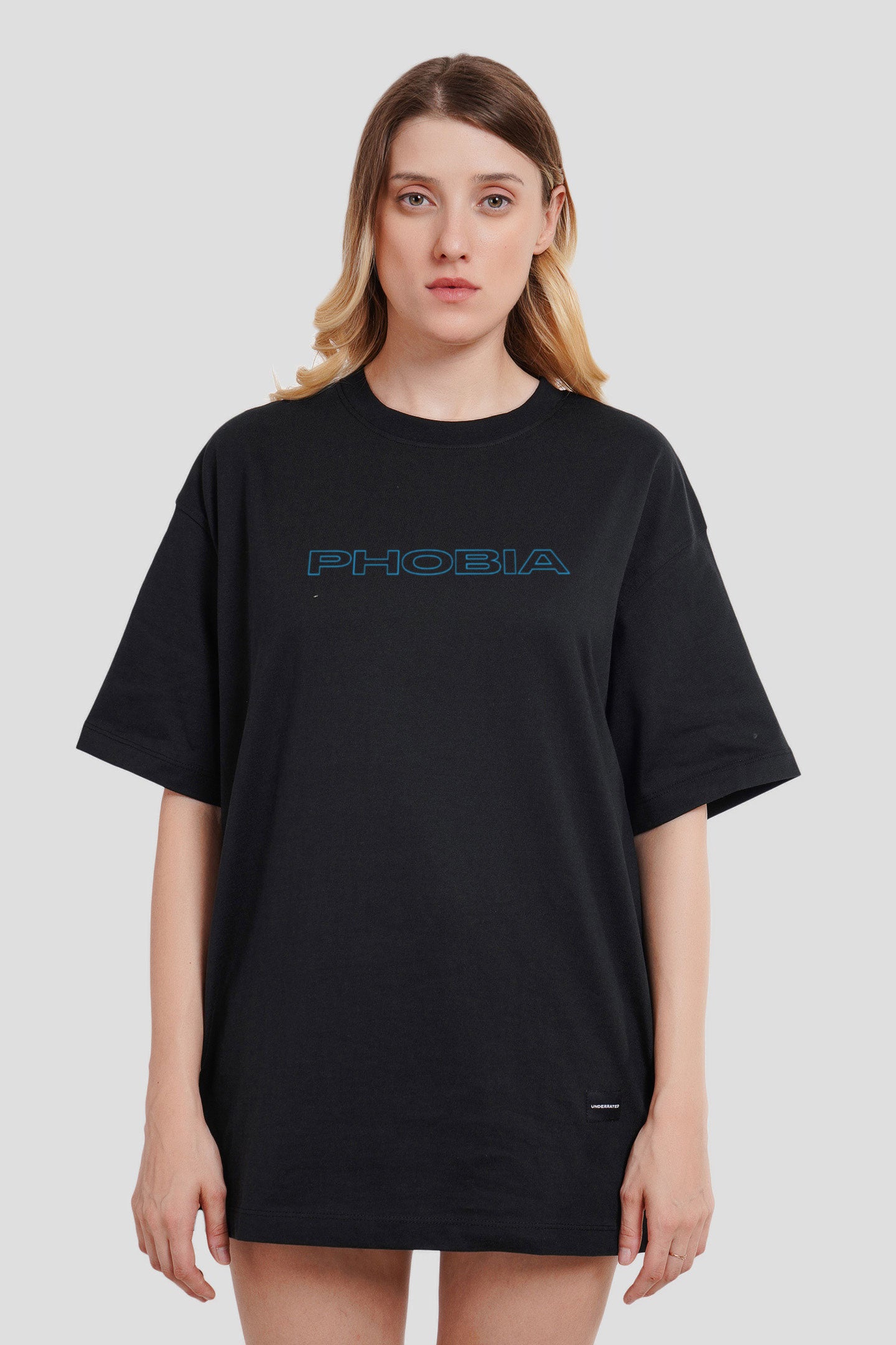 Phobia Black Printed T-Shirt Women Oversized Fit