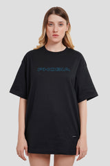 Phobia Black Printed T-Shirt Women Oversized Fit