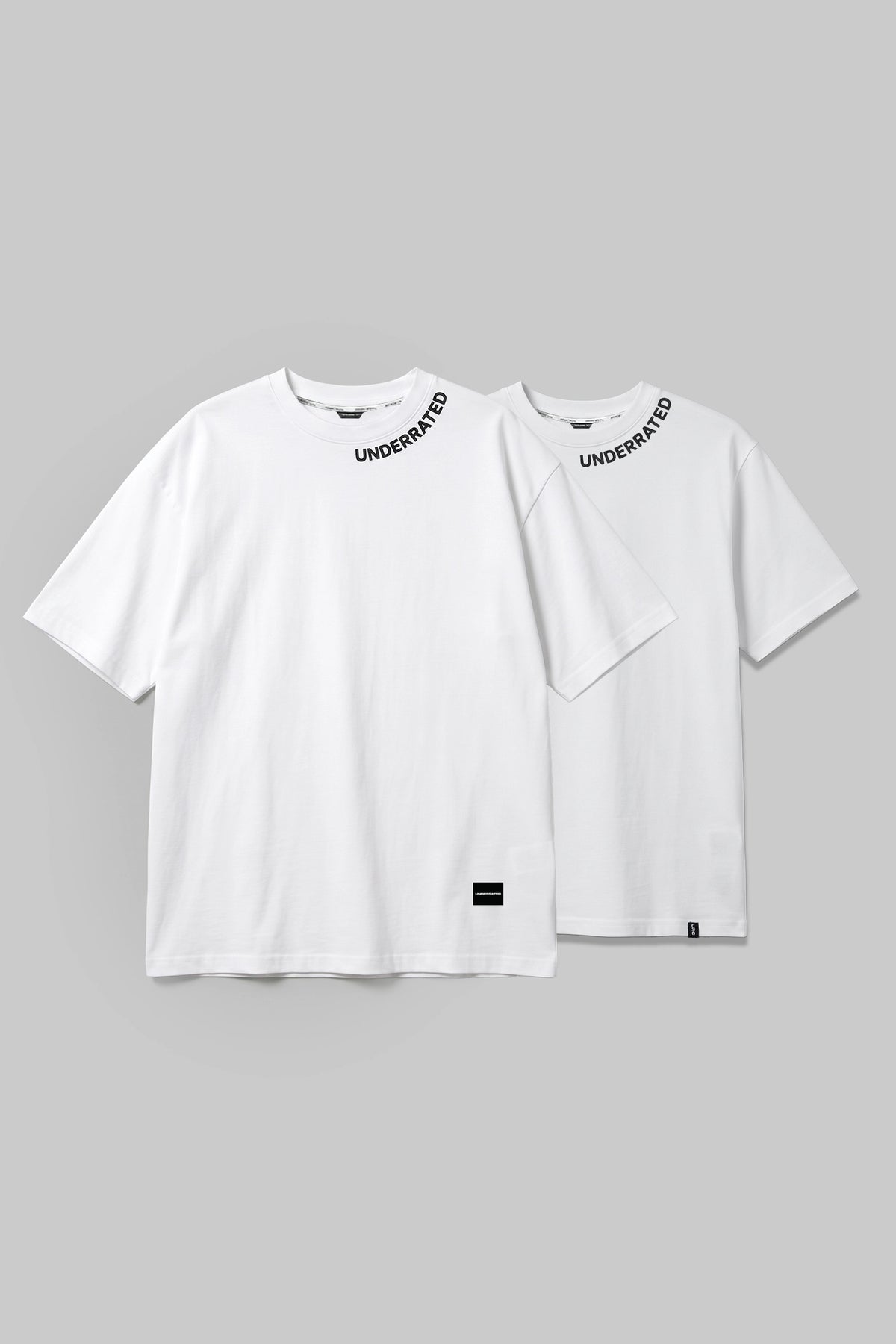 Pack of 2 Underrated Curve White Oversized & White Regular Fit T-shirts