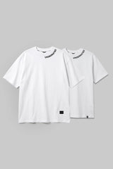 Pack of 2 Underrated Curve White Oversized & White Regular Fit T-shirts
