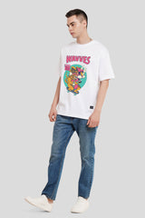 Wavves White Printed T-Shirt Men Oversized Fit